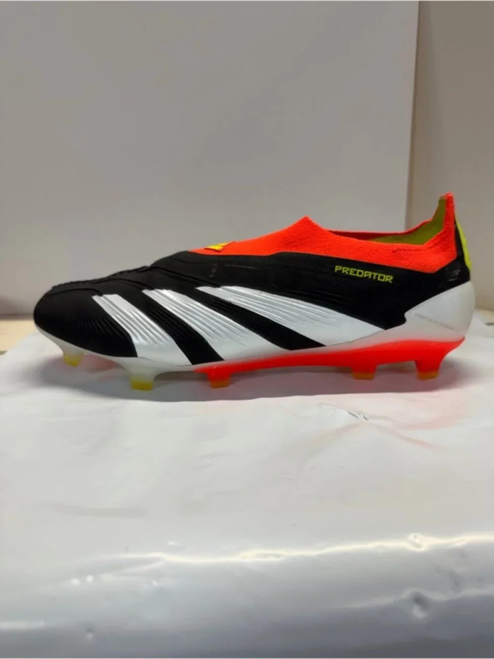 adidas Men’s Predator Laceless Soccer Shoes - Black, Red & Yellow size 9